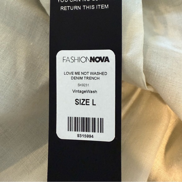 FASHION NOVA New Love Me Not Washed Denim Trench Penny Lane Afghan Coat Large - Picture 13 of 13